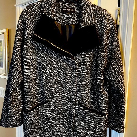 Hilary Radley 3/4 length winter Coat, Black/Tweed - Picture 1 of 4
